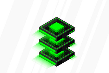 quantum computer large data processing server vector image