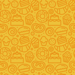 seamless pattern with linear icons and related vector image