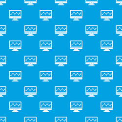 Graph in computer screen pattern seamless blue vector