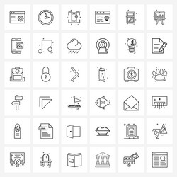 isolated symbols set 36 simple line icons vector