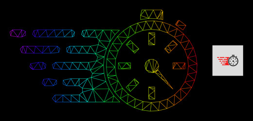 rainbow gradiented polygonal net timer icon vector image