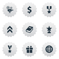 Set of simple prize icons vector