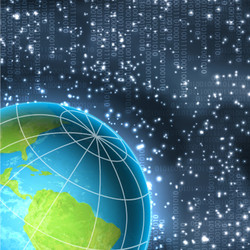 binary background with planet vector image