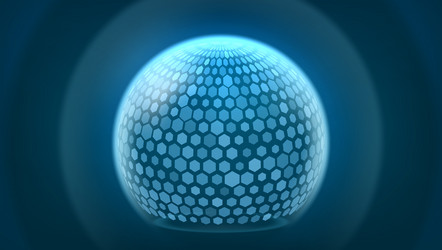 bubble shield ball with hexagon pattern plates vector image