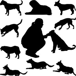 Dog Silhouettes Collection Vector Image