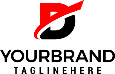 Dynamic D Initial Logo with Slice Element vector image