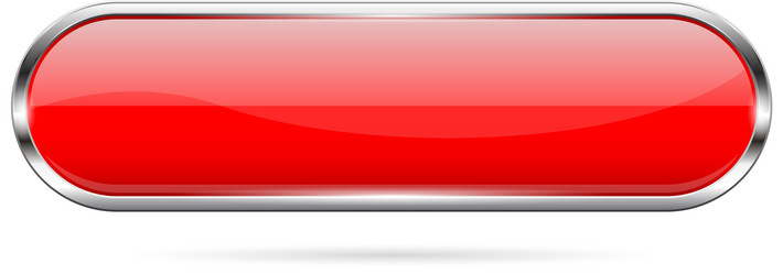 red glass button 3d shiny oval icon vector