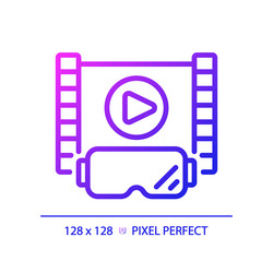 2d thin linear gradient vr goggles vector image