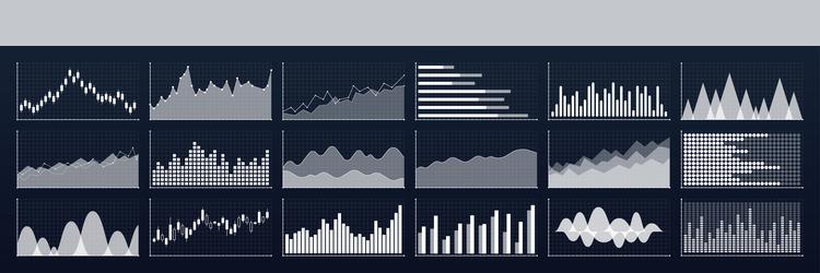 graphs and charts templates big set business vector image