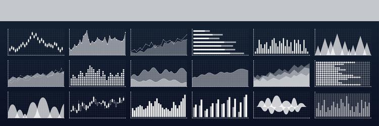 graphs and charts templates big set business vector