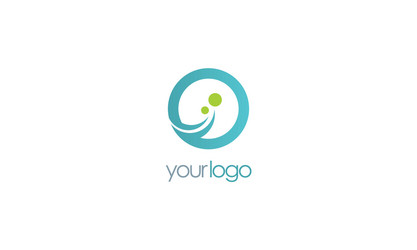 Round abstract curve technology logo Royalty Free Vector