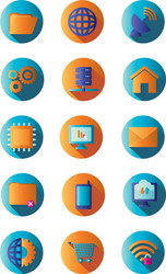 technology and internet block gradient style icon vector image