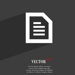 Text file document icon symbol flat modern web vector