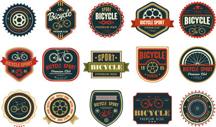 Vintage Bicycle Logos Collection Vector Image