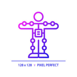 2d thin linear gradient motion capture suit icon vector image