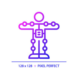 2d thin linear gradient motion capture suit icon vector