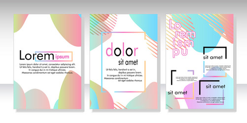 Dynamic style banner design set with fluid vector