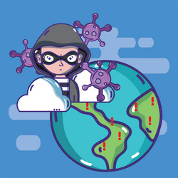 Hacker around the world vector