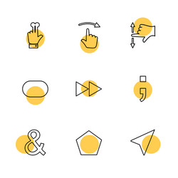 hands pointer arrows directions eps icons set vector image