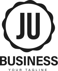 ju initial a logo design with abstract style vector image