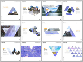 minimal brochure templates with triangular design vector