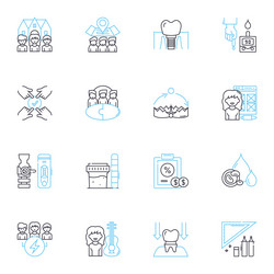 posture control linear icons set alignment vector