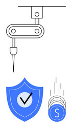 robotic automation with secure transaction vector image