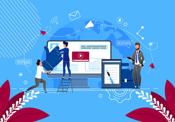 solving business problems in social networks vector image