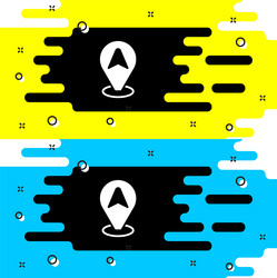 white map pointer with taxi car icon isolated vector image