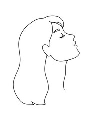 woman profile with long hair Vector Image