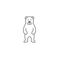 Standing grizzly bear logo mascot icon simple vector