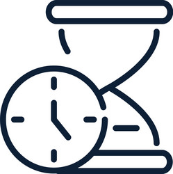 time clock and hourglass timer linear design vector image
