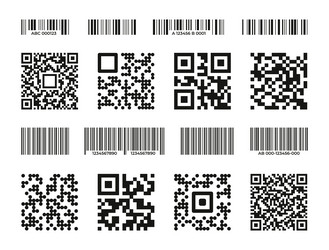 Barcode and QR Code Set vector image