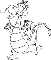 Cute Cartoon Dragon Vector Image