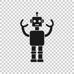 cute robot chatbot icon in flat style bot vector image