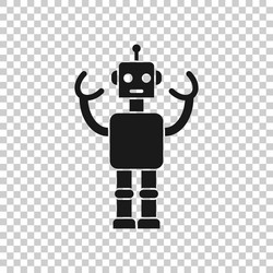 cute robot chatbot icon in flat style bot vector