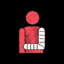 flat shading style icon man with broken arm vector image