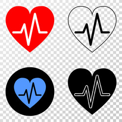 heart pulse eps icon with contour version vector image