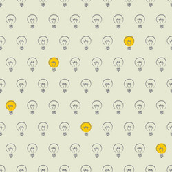 Light Bulb Seamless Pattern vector image