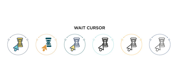 wait cursor icon in filled thin line outline vector image
