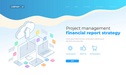 web page design templates cloud computing concept vector image