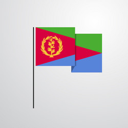 eritrea waving flag design background vector image