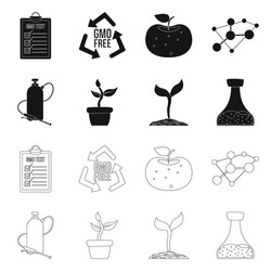 isolated object of and icon collection vector image