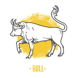 Logo of bull coat arms heraldry vector