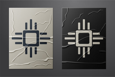 white computer processor with microcircuits cpu vector image