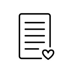 wish list icon in simple outline design paper vector image