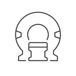 Mri Scanner Line Icon On White Royalty Free Vector Image