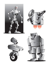 Robotic Figures Collection Vector Image