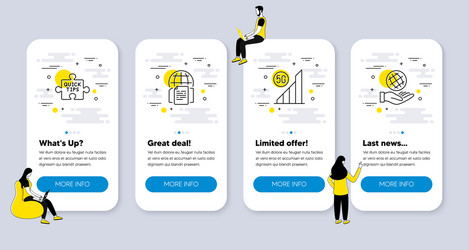 set science icons related to internet vector image