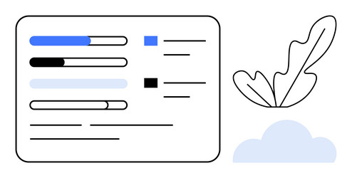 task management dashboard with progress bars vector image